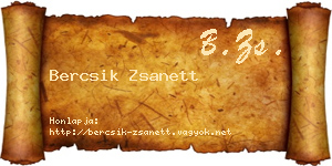 Bercsik Zsanett névjegykártya